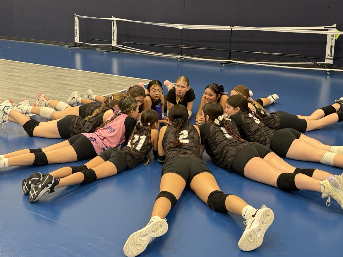 Volleyball action shot during tournament play