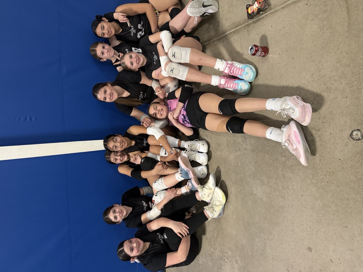 Volleyball spike during tournament match